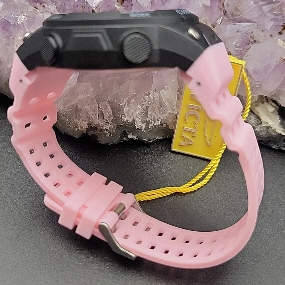 48051 Invicta Racing Burnout Digital Pink Black Men's Chronograph Watch - 52mm
